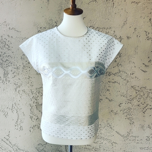 Marchesa Voyage - Gold‎ & Silver Blouse - Picture 2 of 7